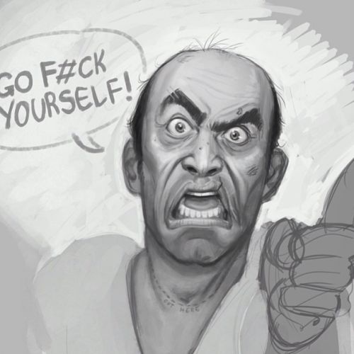 Потрясающая карикатура на Тревора от @carolinegariba: «Убейся нахуй!»